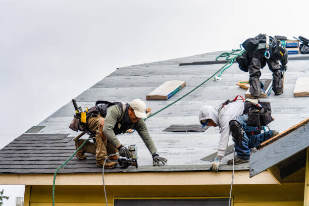 Professional Gutter Installation technician working in Leon, WV